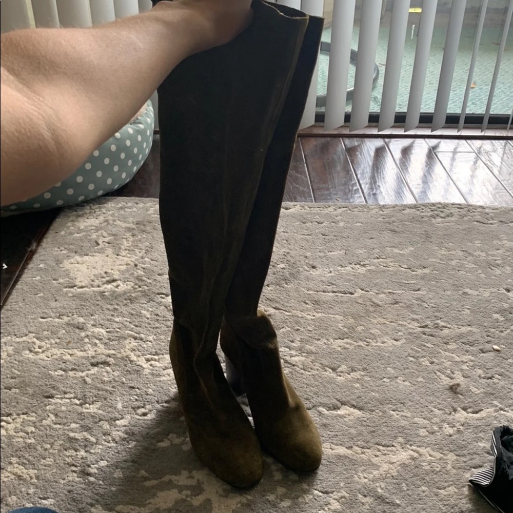 JESSICA SIMPSON HIGH BOOTS OLIVE GREEN